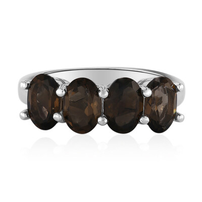 Anello in argento con Quarzo Fumè