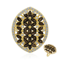 Anello in argento con Quarzo Fumè