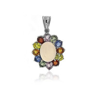 Ciondolo in argento con Calcedonio Rosa
