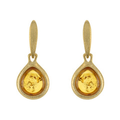 Orecchini in argento con Ambra Baltica Cognac