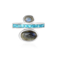 Anello in argento con Labradorite Blu Maniry (KM by Juwelo)