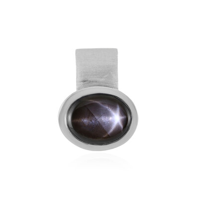 Ciondolo in argento con Zaffiro Stellato Nero (MONOSONO COLLECTION)
