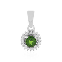 Ciondolo in argento con Diopside Russo