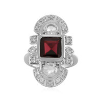 Anello in argento con Granato Mozambico