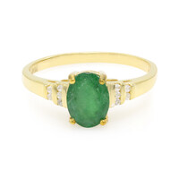 Anello placcato in oro con Smeraldo Bahia