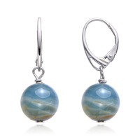 Orecchini in argento con Aragonite Blu