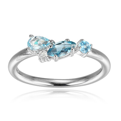 Anello in argento con Topazio Blu Londra