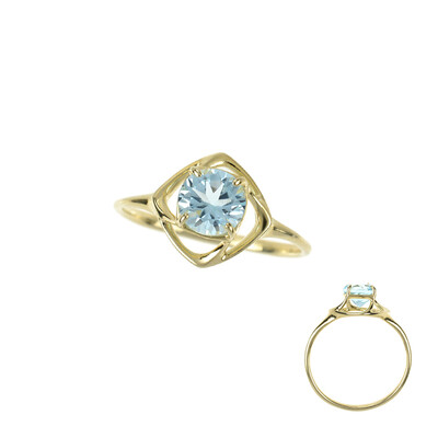 Anello in oro con Topazio Blu Cielo (dagen)