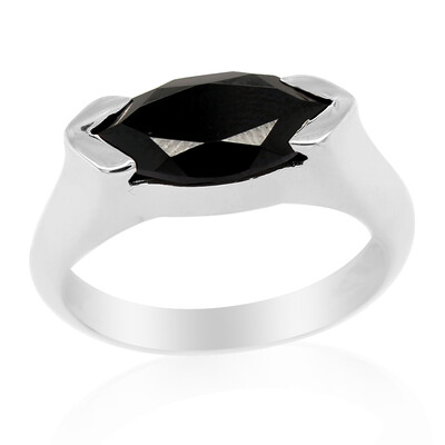 Anello da uomo in argento con Spinello Nero