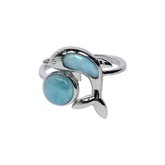 Anello in argento con Larimar