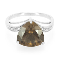 Anello in argento con Quarzo Fumè