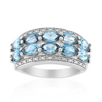 Anello in argento con Topazio Blu Londra