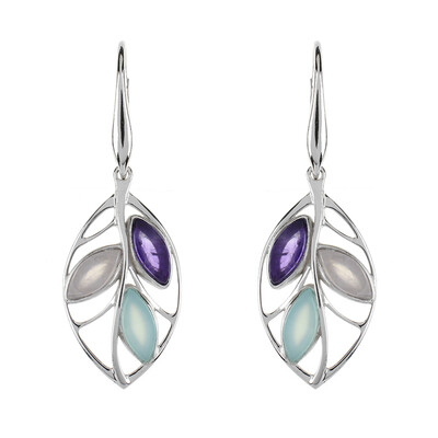 Orecchini in argento con Agata Blu (dagen)