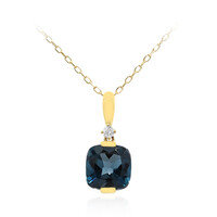 Collana in oro con Topazio Blu Londra