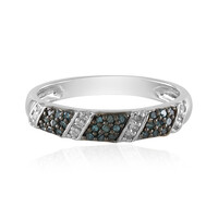 Anello in argento con Diamante Blu I3