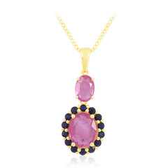 Collana in argento con Zaffiro Rosa del Madagascar