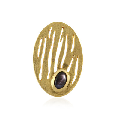 Ciondolo in argento con Zaffiro Stellato Nero (MONOSONO COLLECTION)