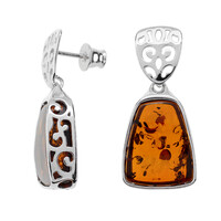 Orecchini in argento con Ambra Baltica