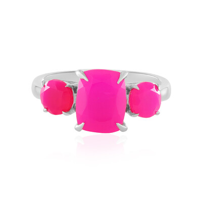 Anello in argento con Calcedonio Lampone