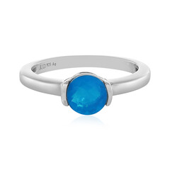 Anello in argento con Opale Blu dell'Etiopia