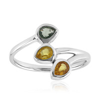 Anello in argento con Zaffiro Fancy