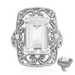 Anello in argento con Topazio Bianco