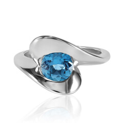 Anello in argento con Topazio Blu Svizzero