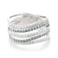 Anello in argento con Diamante Blu