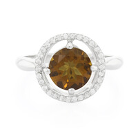 Anello in argento con Quarzo Cognac