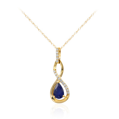 Collana in oro con Zaffiro Ceylon Blu
