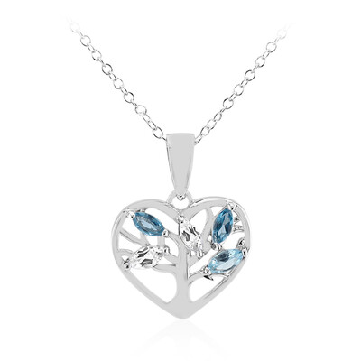 Collana in argento con Topazio Blu Londra