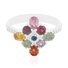 Anello in argento con Zaffiro Fancy
