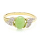 Anello placcato in oro con Crisoprasio Imperiale