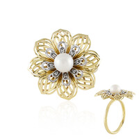 Anello in oro con Perla d'Acqua Dolce Bianca (Ornaments by de Melo)