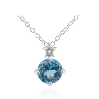 Collana in argento con Topazio Blu Svizzero