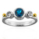 Anello in argento con Topazio Blu Londra (Granulieren)