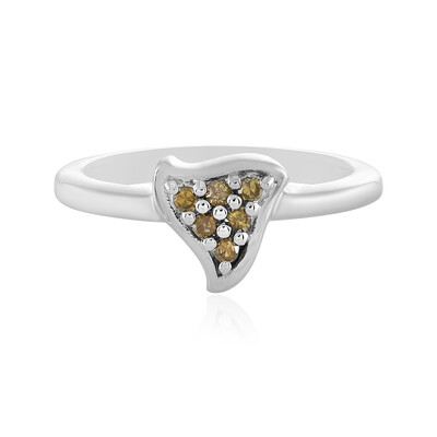 Anello in argento con Diamante Champagne I3