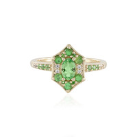 Anello in oro con Tsavorite della Tanzania