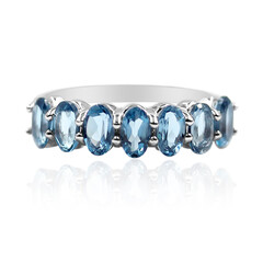 Anello in argento con Topazio Blu Londra