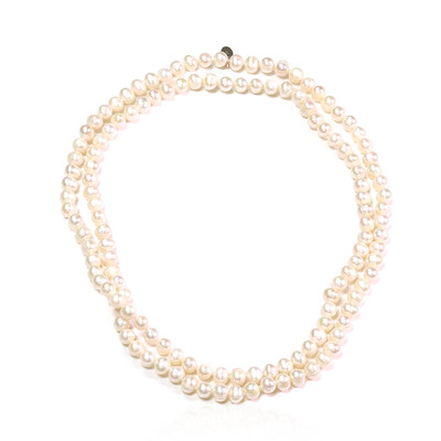 Collana in argento con Perla d'Acqua Dolce Bianca (TPC)