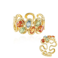 Anello in argento con Zaffiro Arancione