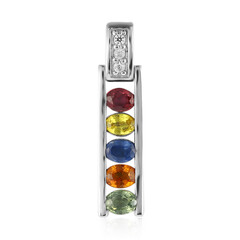 Ciondolo in argento con Zaffiro Fancy