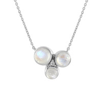 Collana in argento con Pietra di Luna Arcobaleno (KM by Juwelo)