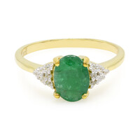 Anello placcato in oro con Smeraldo Bahia