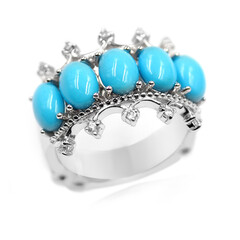 Anello in argento con Turchese Sleeping Beauty (Dallas Prince Designs)