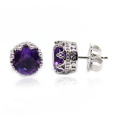 Orecchini in argento con Ametista Zambiana (Dallas Prince Designs)