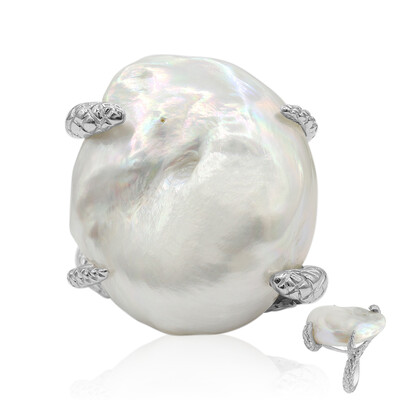 Anello in argento con Perla di Acqua Dolce (TPC)