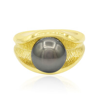 Anello placcato in oro con Perla Tahitiana (TPC)