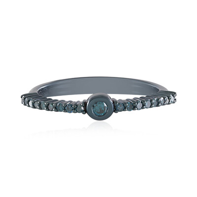 Anello in argento con Diamante Blu I2