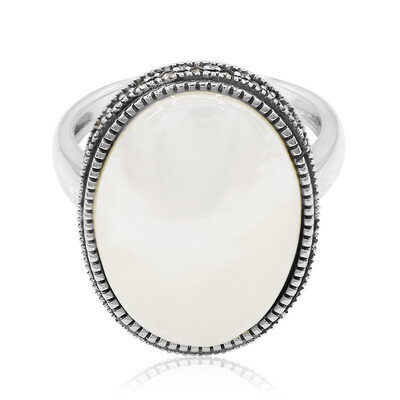 Anello in argento con Perla Mabe (TPC)